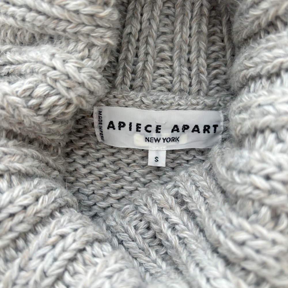 Apiece Apart Grey Fringe Alpaca Turtleneck Sweater Vest Small Grey Après-Ski - Picture 9 of 12